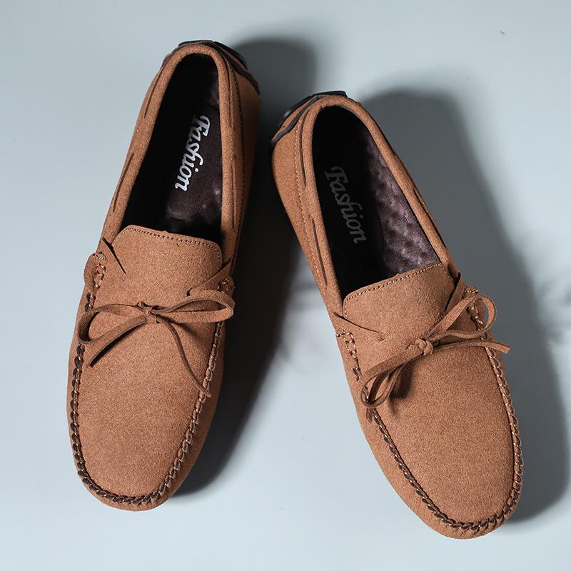 Fashion Outdoor Summer Loafers Breathable Leather Mens Slip on Flats All-match Men Casual  Shoes Blue Hot Sale Driving Shoes Moccasins