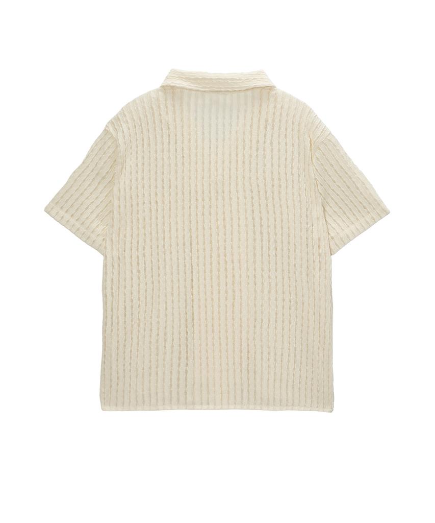 Lollingseutyudio Crochet Open Collar Shirt Ivory