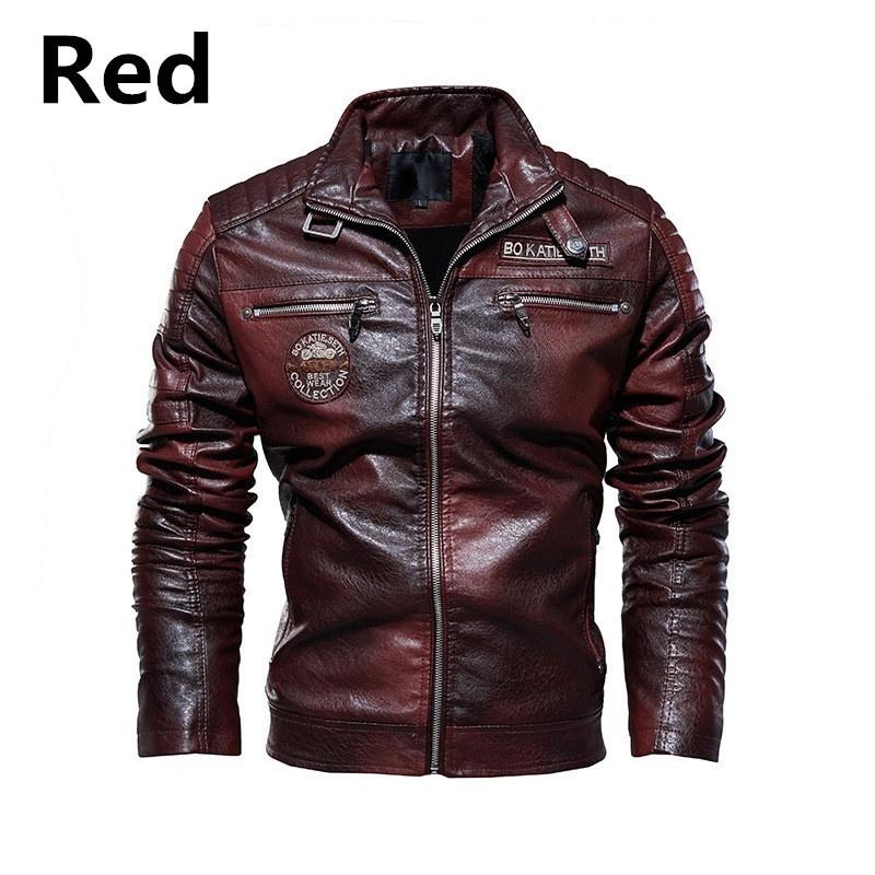 Motorcycle Style Winter Autumn Men High Quality Plus Velvet Thickening Warm Leather Jacket Male Business Fashion Coat Casual PU Leather Jacket
