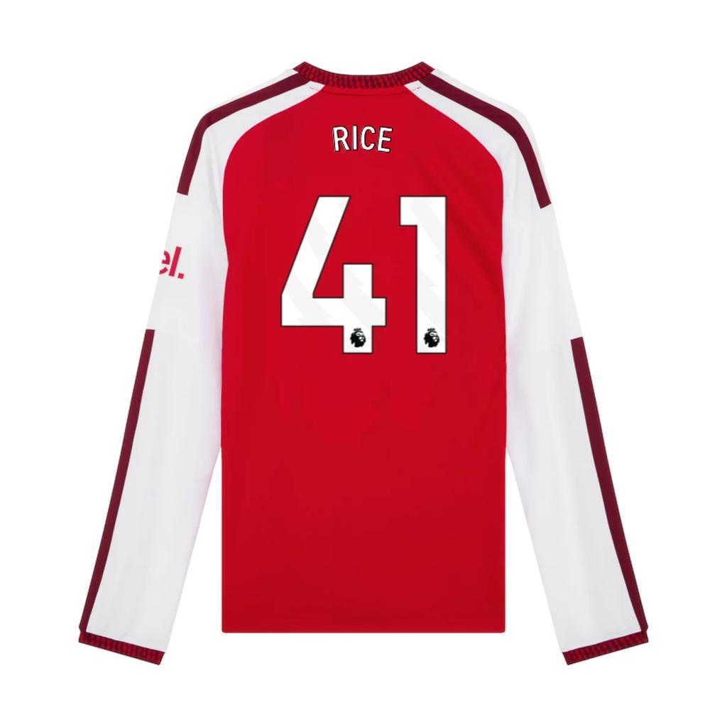 adidas Arsenal 26/27 Home Declan Rice 41 Dry Fit Long Sleeve Football Jersey Fan Version Men Jersey KB9950-41