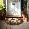 1 Stück Retro Schmetterling Halbkreis Willkommens-Fußmatte Rutschfest für Außenbereich Terrasse Veranda Küche Badezimmer Eingangsbereich Bodenmatte