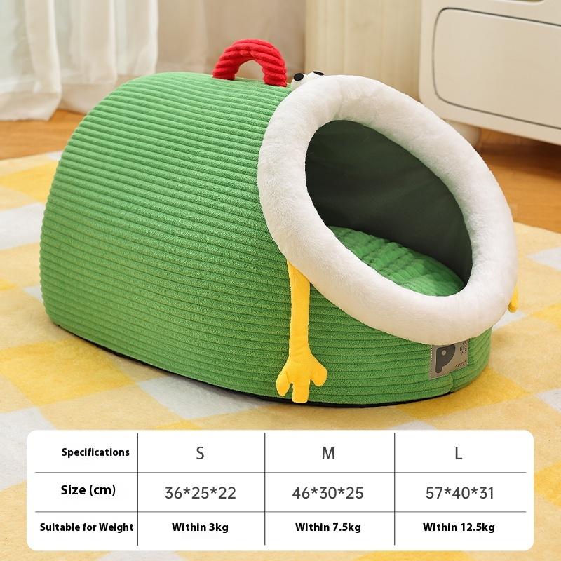 

Winter Warm Dog House Semi-Enclosed Pet Bed Small Medium Dogs Cats Cozy Sleeping Cave Nest S (36 25 22cm зелений