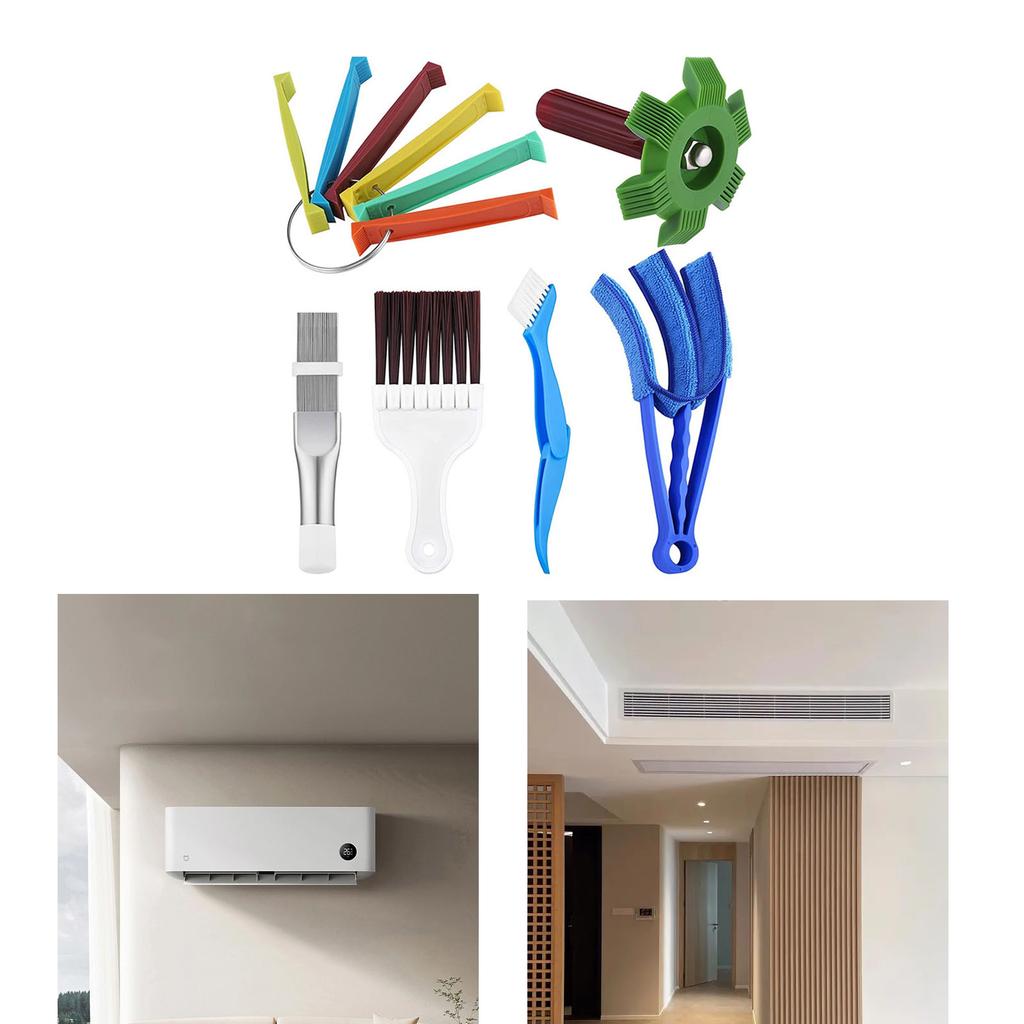 6Pcs Air Conditioner Fin Comb Cleaner Kit Coil Cleaning Brush Fin Combs Condenser Straightener Evaporator Comb Repair