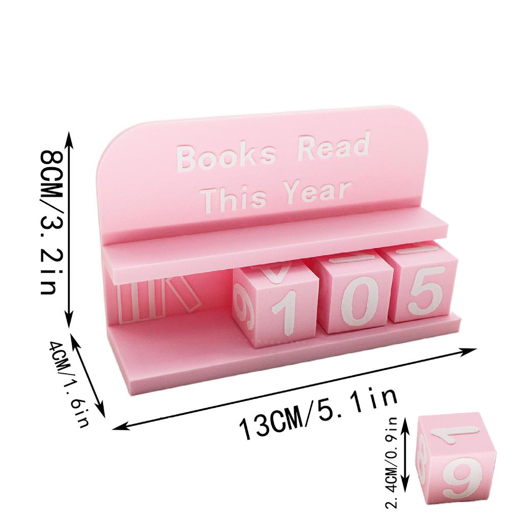 Bookish Track Shelf Ornament with Clear Text and Numbers Book Counting Ornament Display for Desk Office Bookshelf Decoration