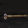 Lapis Lazuli Chain Earrings 925 Sterling Silver Gold Plated Matte Jewelry Gift for Her