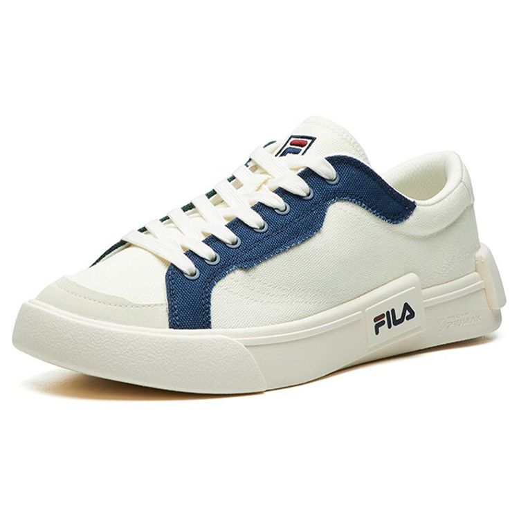 Fila Fusion Canvas Fashion Casual Shock Absorption Wear-Resistant Low-Top Skate Shoes Men Sneaker White Blue Green T12M125107FGB
