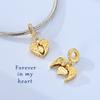 Original Copper Charm Bead Gold Openable Wings Heart Pendant Fit Original Bracelet For Women Diy Jewelry Gift