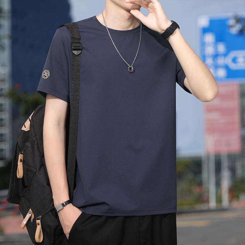Camiseta de Verano para Hombre de Manga Corta Camiseta Casual Deportiva para Hombre de Cuello Redondo y Manga Corta