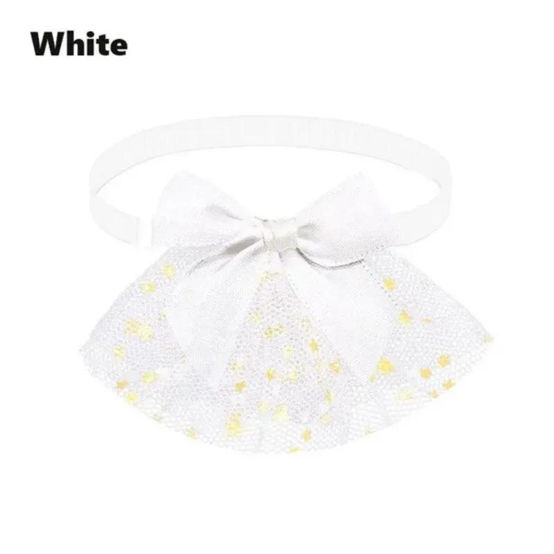 

1 Pc Pet Cute Mesh Star Bow Collar Sweet Cat Dog Necklace Charm Pet Accessories белый
