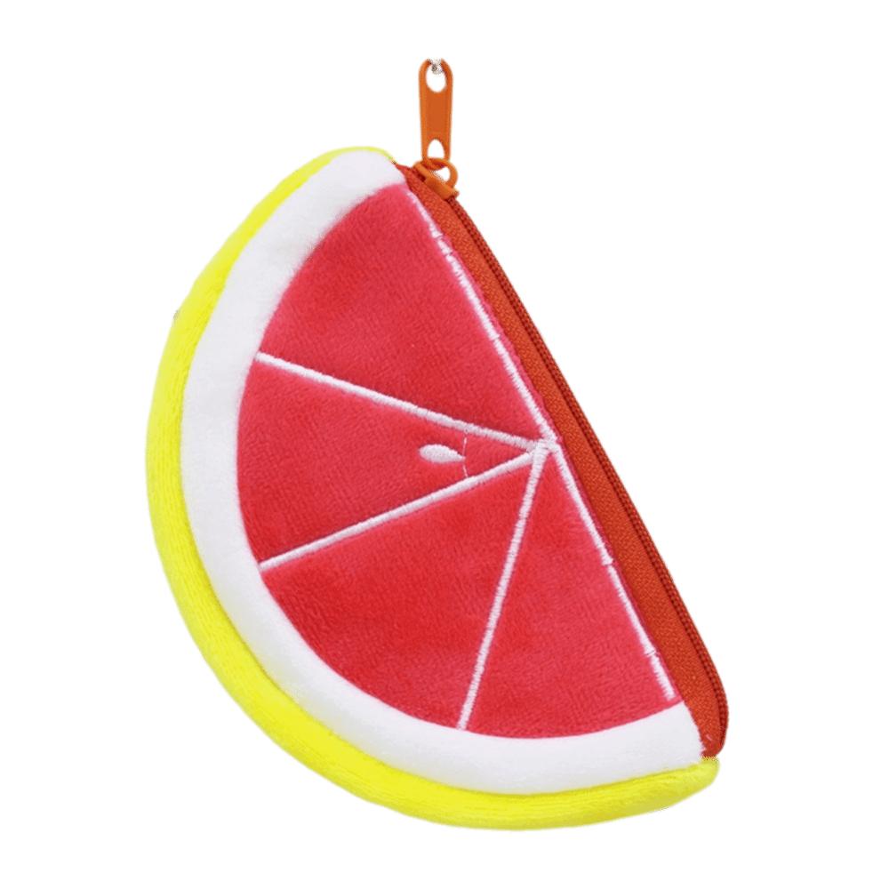 

Zipper Plush Fruit Wallet Soft Cartoon Mini Card Bag Funny Watermelon Coin Purse Students Grapefruit