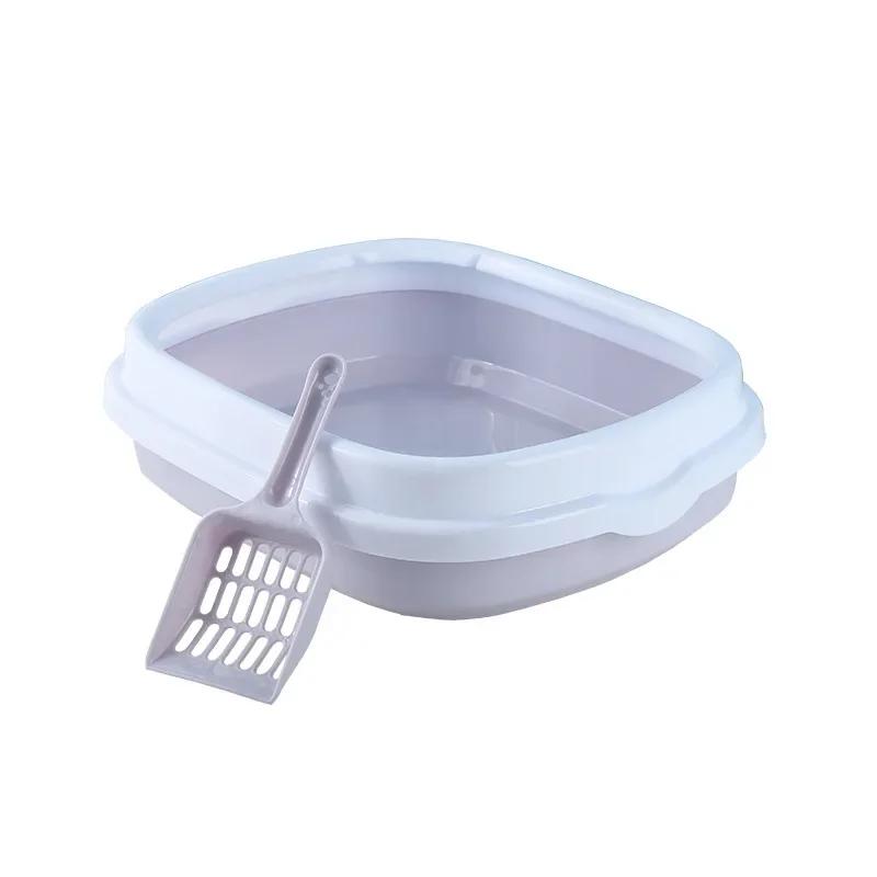 Pet Cat Cleaning Bath Basin Semi-Closed Cat Litter Box Anti Splash Toilet Sandbox Bedpans Cat Supplies For Daily Cat Toilet Use