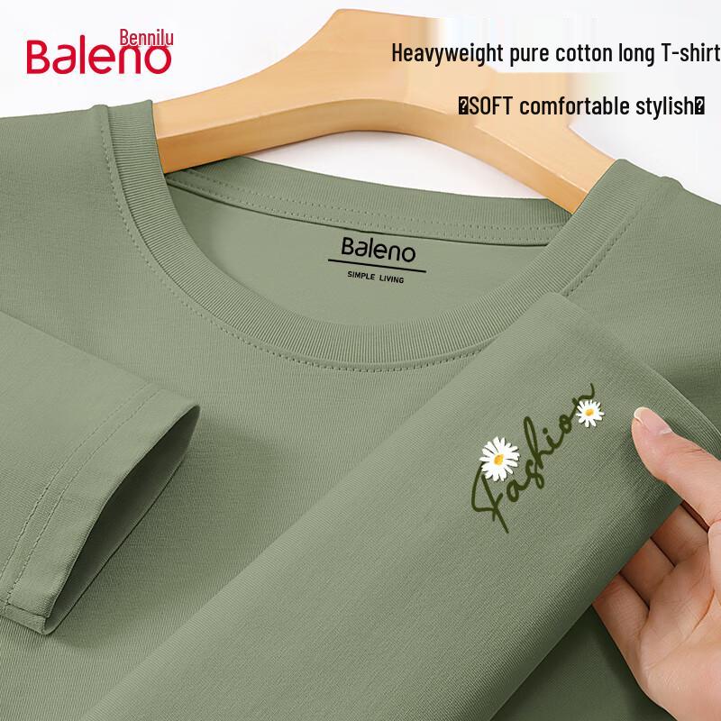 Baleno Men s Heavyweight Pure Cotton Long Sleeve T-Shirt L