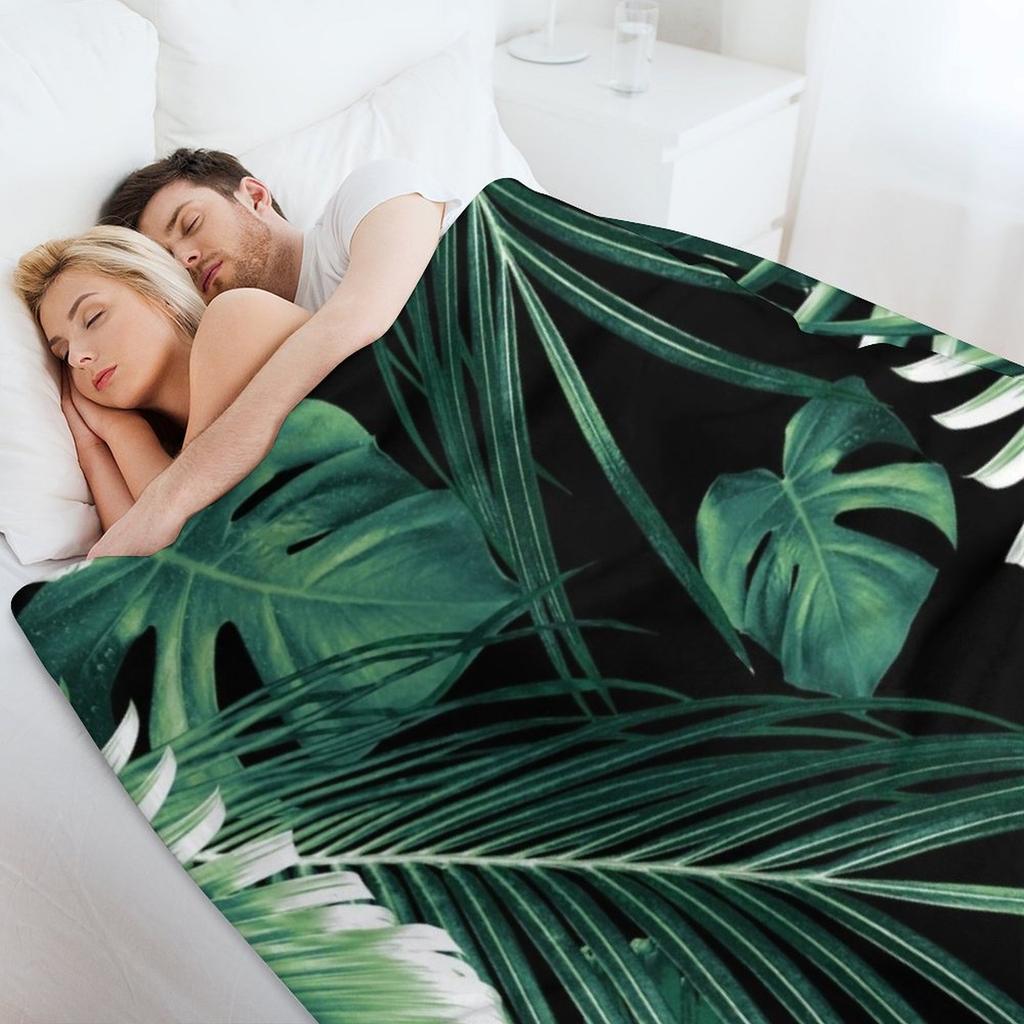 Tropical Jungle Leaves Dream #6 #tropical #decor #art Throw Blanket Thins warm winter Cute Plaid Blankets