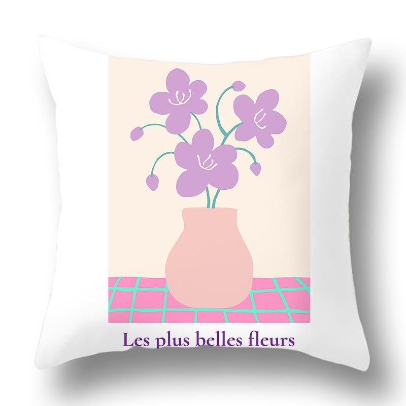 

Фиолетовая наволочка с живыми цветами, для дома, дивана, прикроватная, для офиса, девчачье-розовая наволочка 45 * 45Cm (without pillow core)