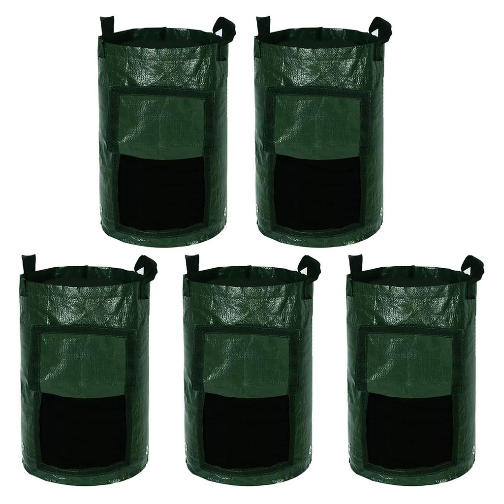 4pcs Garden Planting Bags with Viewing Window Reusable Grow Sacks for Potatoes Tomatoes Practical Plant Containers