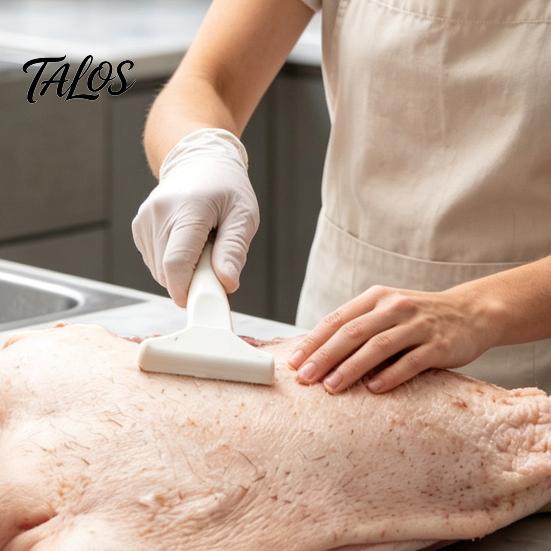 Food Processing Tool Pig Hair Removal Tool, T-Shaped Handle Stainless Steel Blade Scraper, T Shaped Scraper Easy Fat for Meat And Scraping Kitchen