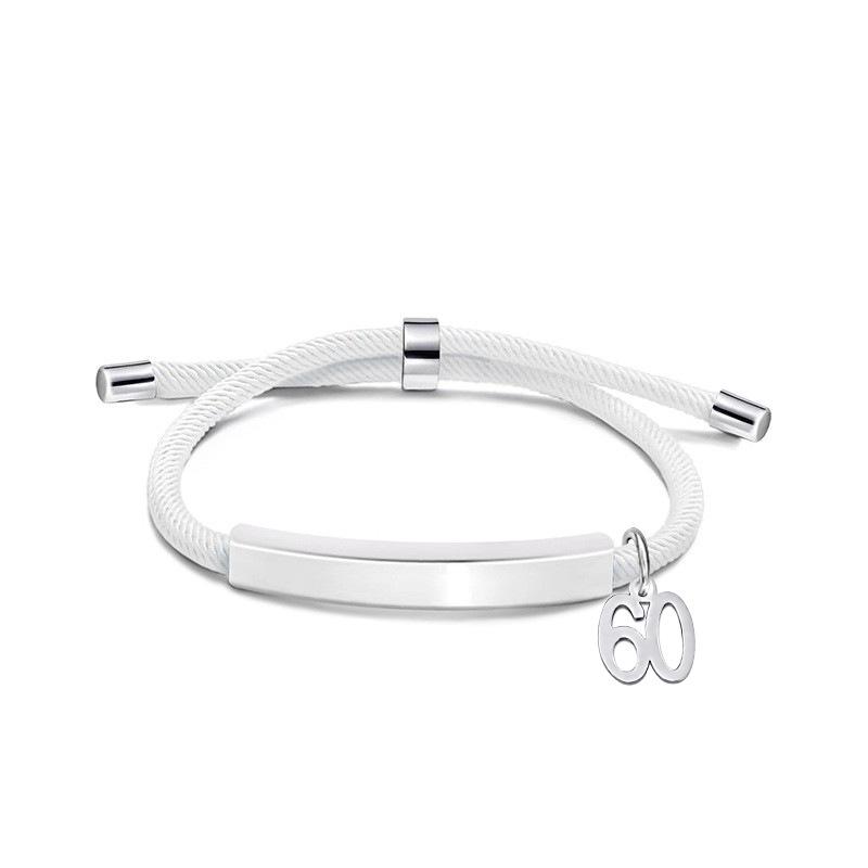 Multi-color Engravable Stainless Steel Bracelet with Number 16 Charm