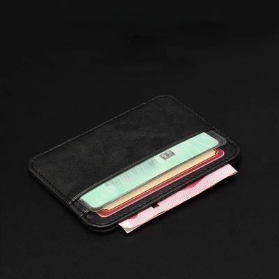 Estuche para tarjetas de crédito bancarias de color sólido, tarjetero para tarjetas de presentación para mujeres y hombres, billetera ultrafina suave de cuero PU, mini billetera para tarjetas de crédito