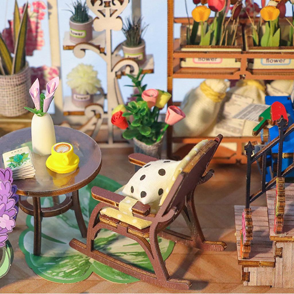 Adult DIY Garden House Books Nooks Material Kit Sturdy Charming Assembled Miniatures For Home Room