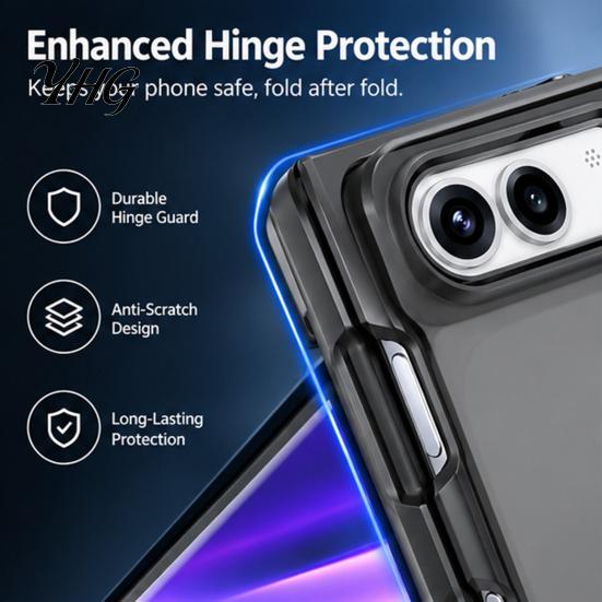 Slim Protective Cover for IPhone 2026 Magnetic Foldable Case iPhoneDuo, Full Hinge Protection, Rotating Durable Hard PC Smartphone Kickstand,