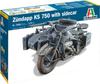 PLATZ Italeri WW2 Tedesca Zundapp KS750 Motocicletta con Sidecar Modello in Plastica IT7406 1/9
