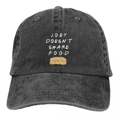 JOEY DOESN'T SHARE FOOD TV Show Friends Baseball Cap Vintage Distressed Denim Snapback Hat for Men Women Outdoor Soft Hats Cap