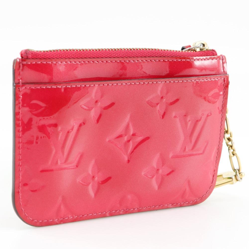 Louis Vuitton Pochette Cle NM Coin Purse M90312 Hot Pink Pink Monogram Vernis Women Used