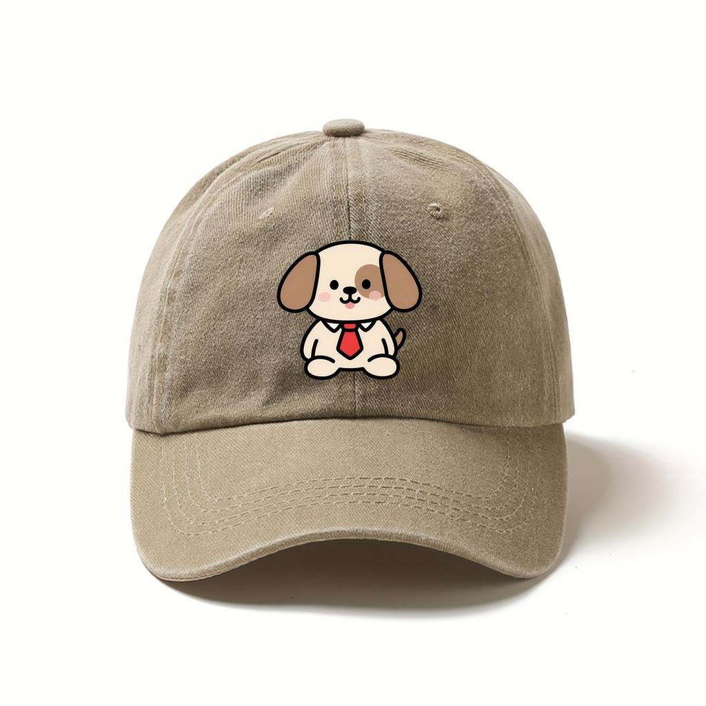 Cute cartoon dog printed baseball cap with daily fashion and cute style suitable for outdoor travel and sun protection