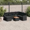 VidaXL Garden Lounge Set 8 Pcs with Cushions Black Wicker 3224235