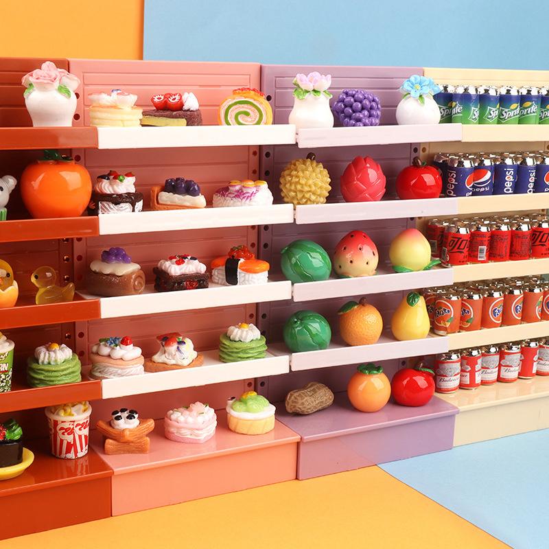 Dollhouse Supermarket Display Shelf Dollhouse Simulated Snack Cabinet Dolls House Accessories
