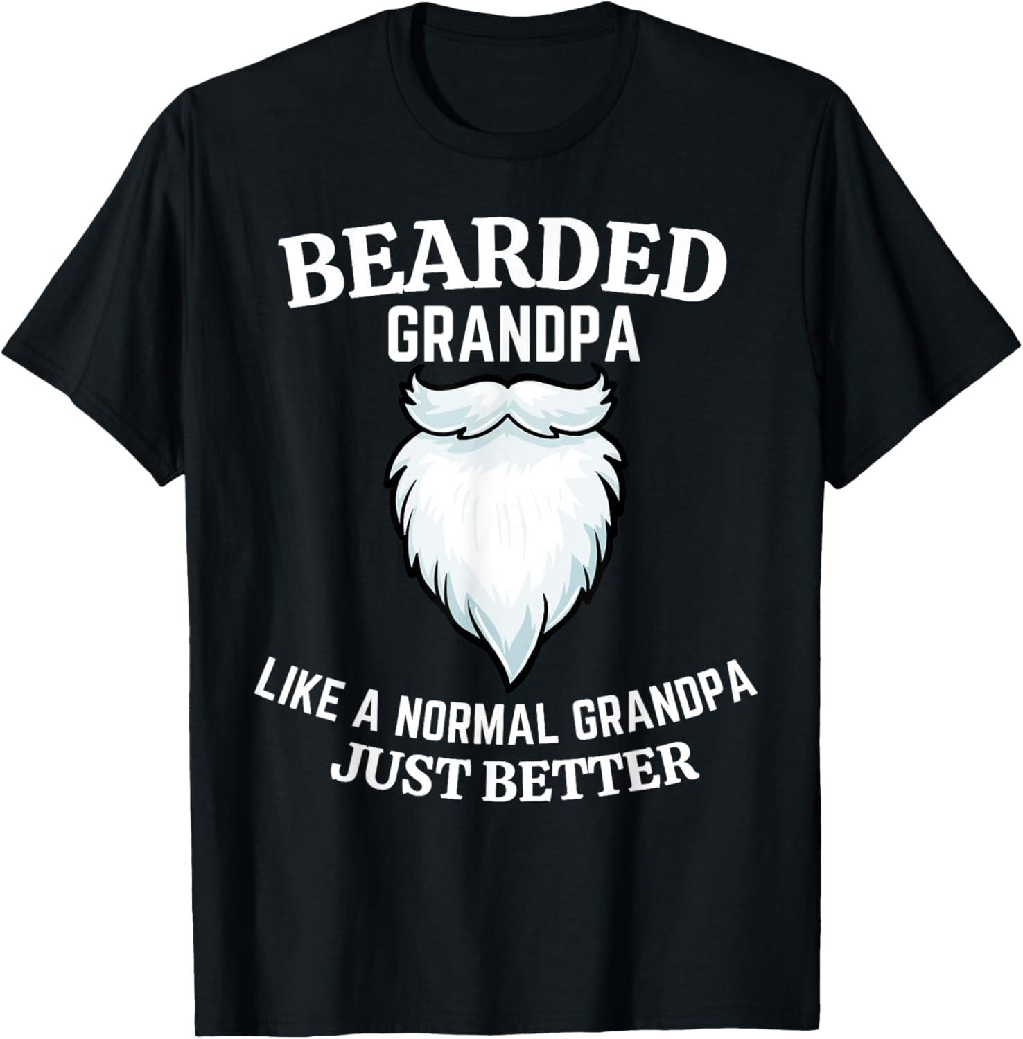 Mens Bearded Granddad Beard Humor Funny Superhero Grandpa Joke T-Shirt S