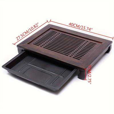 Rechteck Gongfu Tee Tablett Serving Tablet Luxus Natürliche Bambus Tee Tablett Platte Für Restaurant