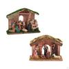 Christmas Nativity Scene Figurines with Stable Holy Family Statue Collectible Set for