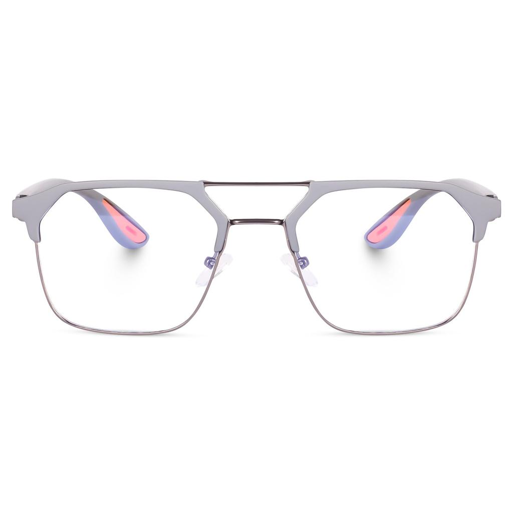 Poshh Eyewear Unisex Hexagonal UV Protected Zero Power Blue Cut Light Blocking Eyeglass Frame/Sunglasses And | Anti Glare | Blue Cut | Uv Protect
