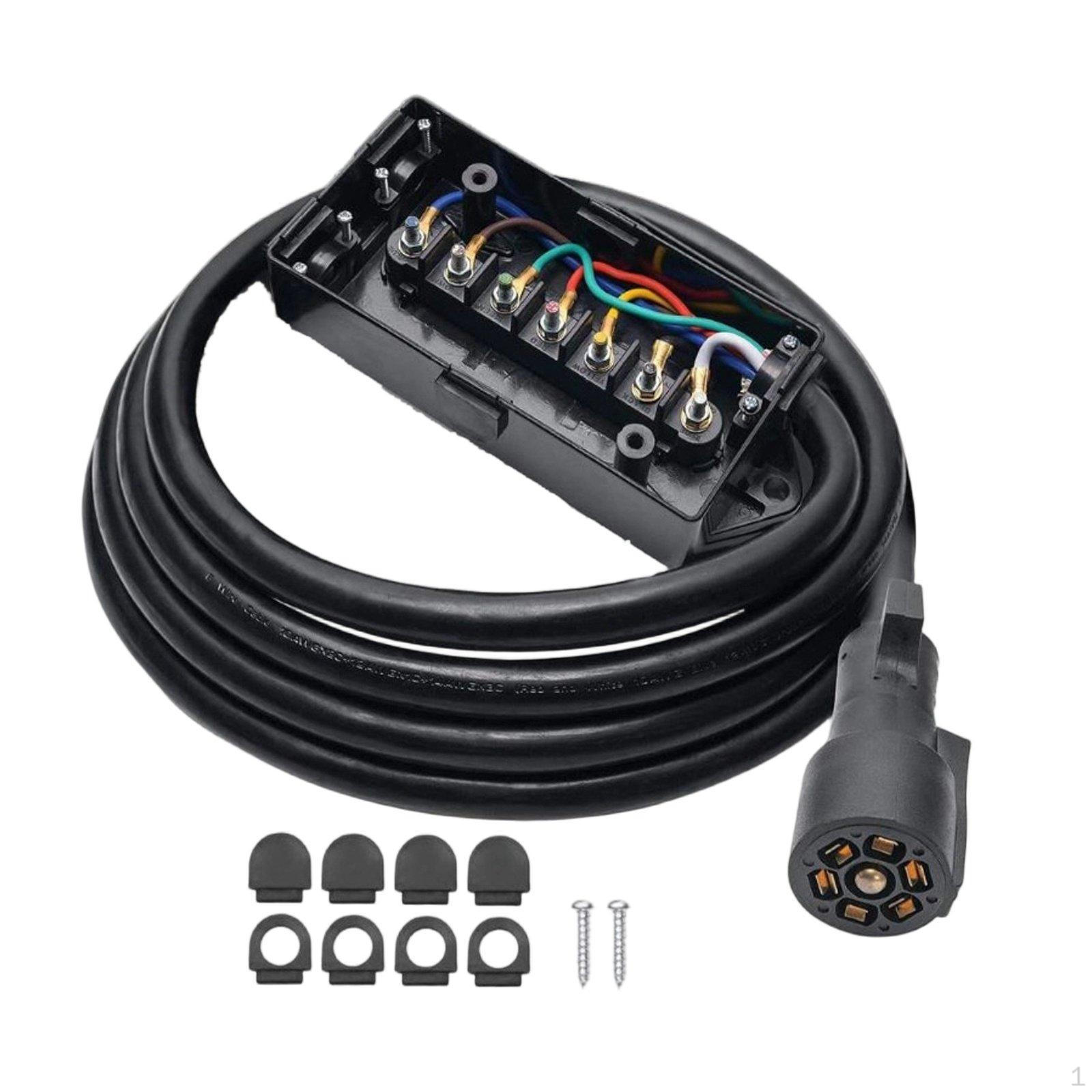 7 Pin Trailer Wiring Harness Easy to Install 7Pin Plug Cable Universal Fit Tow Gear for