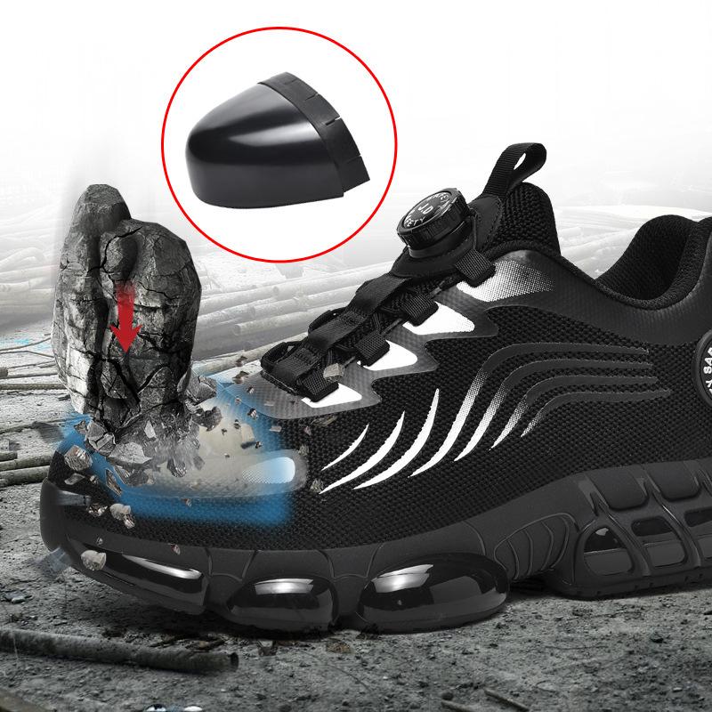 Labor Insurance Shoes Men's Summer Rotating Button Safety Shoes, Anti-smashing and Anti-piercing Construction Site Work Shoes