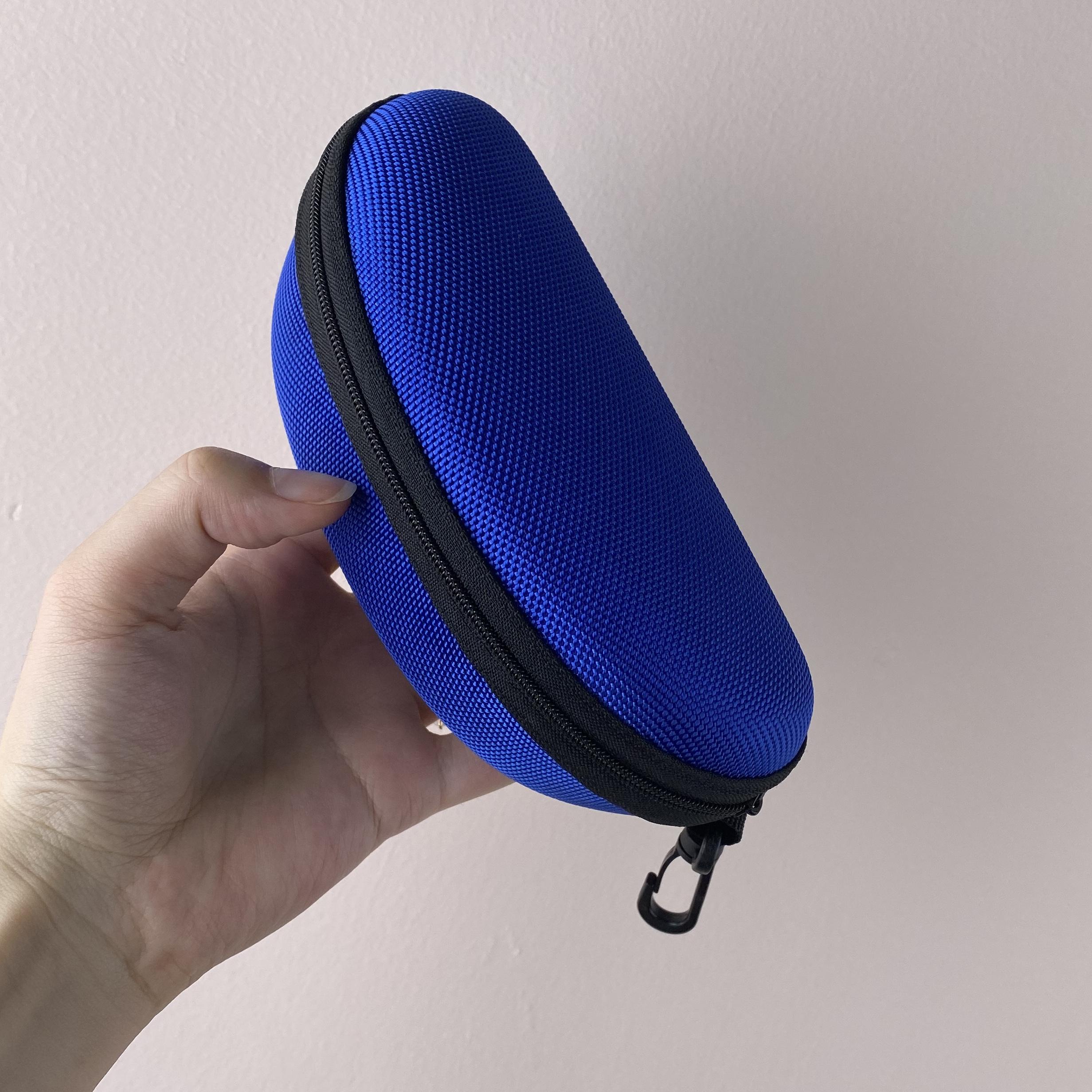 

Oxford cloth large eyewear case sunglasses zipper storage box adult portable sports sunglasses case Backpack accessories синий