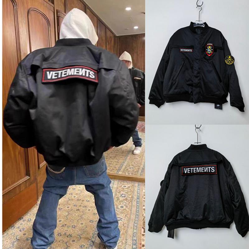 VTM Unisex Bestickte Bomberjacke - Baumwoll-Fliegerjacke mit Klettverschluss, Europäischer/Amerikanischer Lässiger Stil.