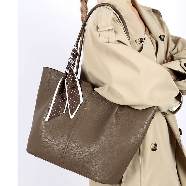 Lychee pattern silk scarf decorative tote bag women's shoulder bag