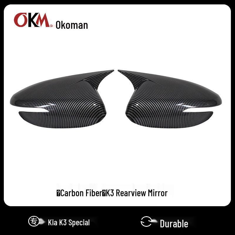 Kia K3 Cow Horn Rearview Mirror Decoration 2013-2018 Glossy Black with Turn Signal