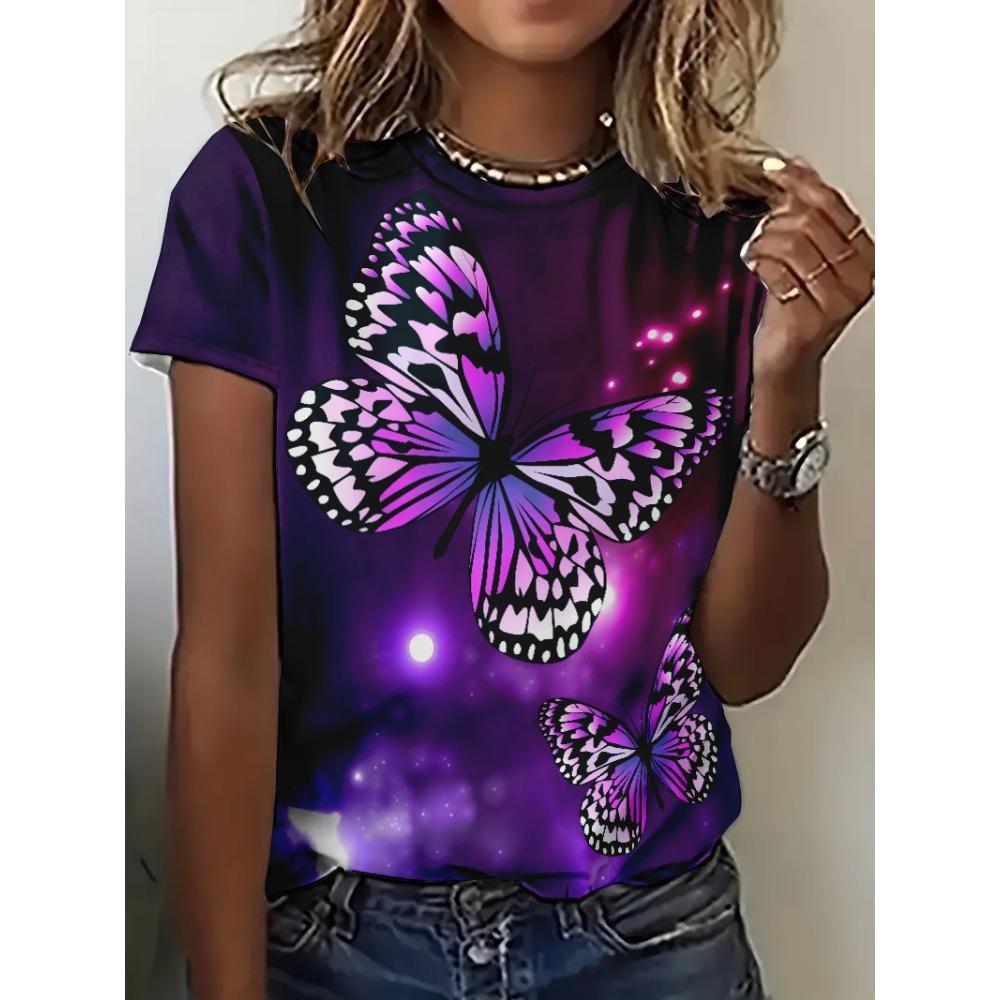 Dámské 3D Kočka Kawaii Potisk Topy Pro Ženu Módní Ležérní Harajuku Roztomilé Dámské Oblečení Léto Nové