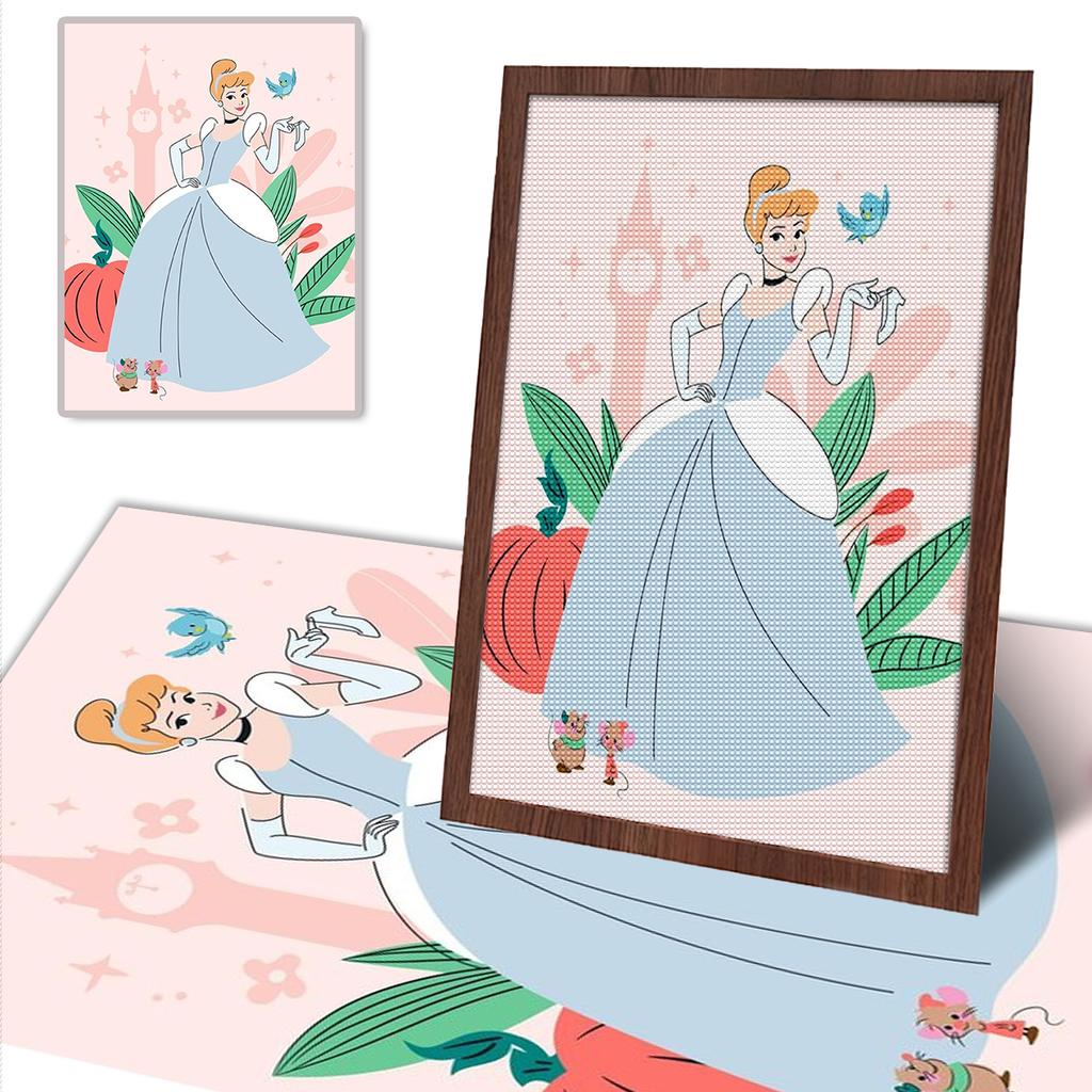DIY Diamond Painting Cinderella and The Prince Cross Stitch Kit Mosaic Art Diamond Painting Full Circle Diamond Home Decoration