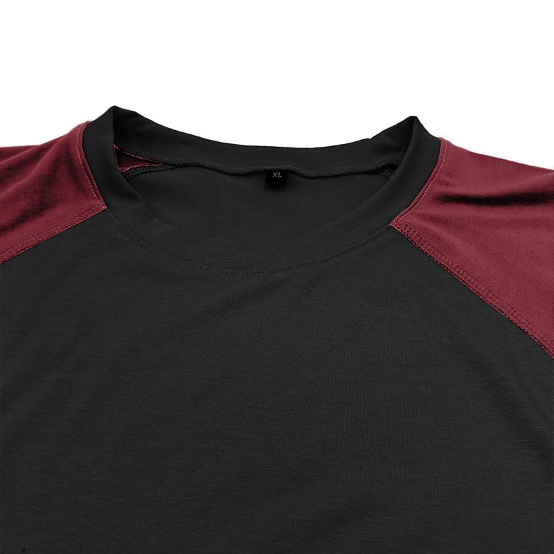 T-shirt casual da uomo a maniche lunghe raglan, vestibilità larga