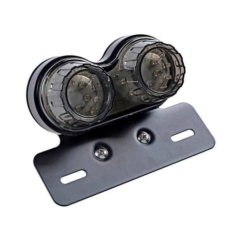 Motorcycle Dual Tail Brake Light Stop Warning Lamp Moto Modified License Plate Holder Turn Signals Motorcycle Accessories дым