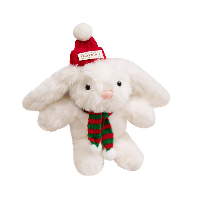 Cute New Style Undulating Rabbit Doll Pendant Scarf Rabbit Plush Toy Keychain Doll Bag Hanging Ornament Doll