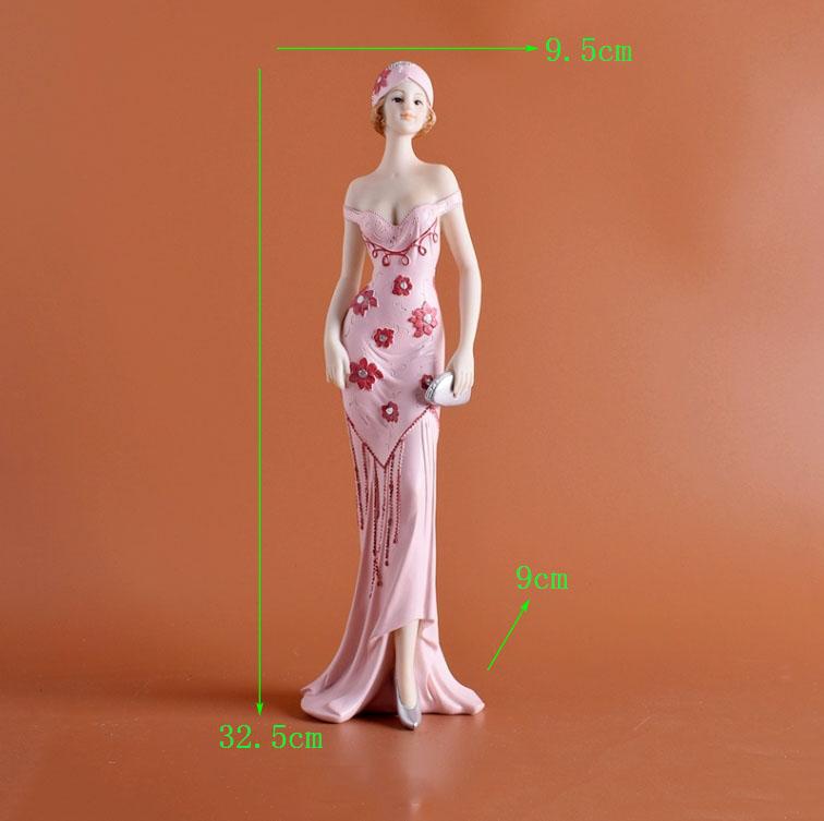 European Resin Statue Accessories Girl Beauty Character Home Livingroom Table Figurines Crafts Decoration Wedding Birthday Gifts
