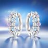 S925 Silver Minimally Purple Blue Zircon Earrings Hoop Earrings Women Jewelry Trendy Anniversary Gifts