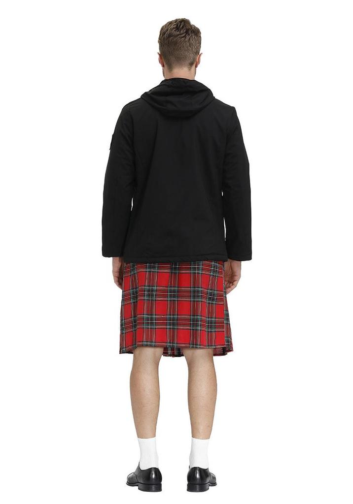 Falda plisada de cuadros para hombre: Estilo Festival Escocés, Lino Transpirable, Tallas M-XL.