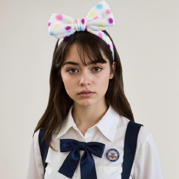 Fun Plush Bowknot Spa Headbands Elastic Hairband For Female Everyday Wear Hair Styling Accessories Makeup Hair Band