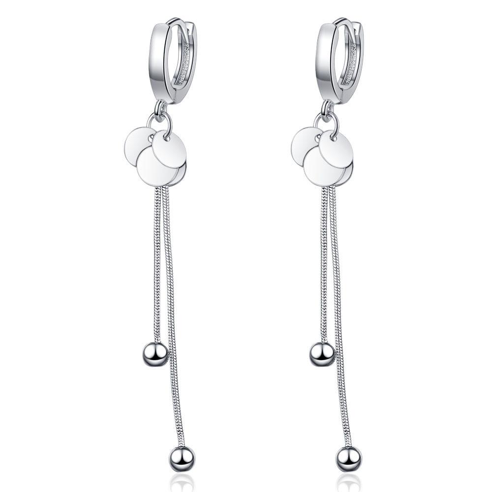 Cute Women Earrings Wafer Balls Tassel  New Trendy  Sterling SIlver Earring Lady Gift Party Tassel Earring Accessories